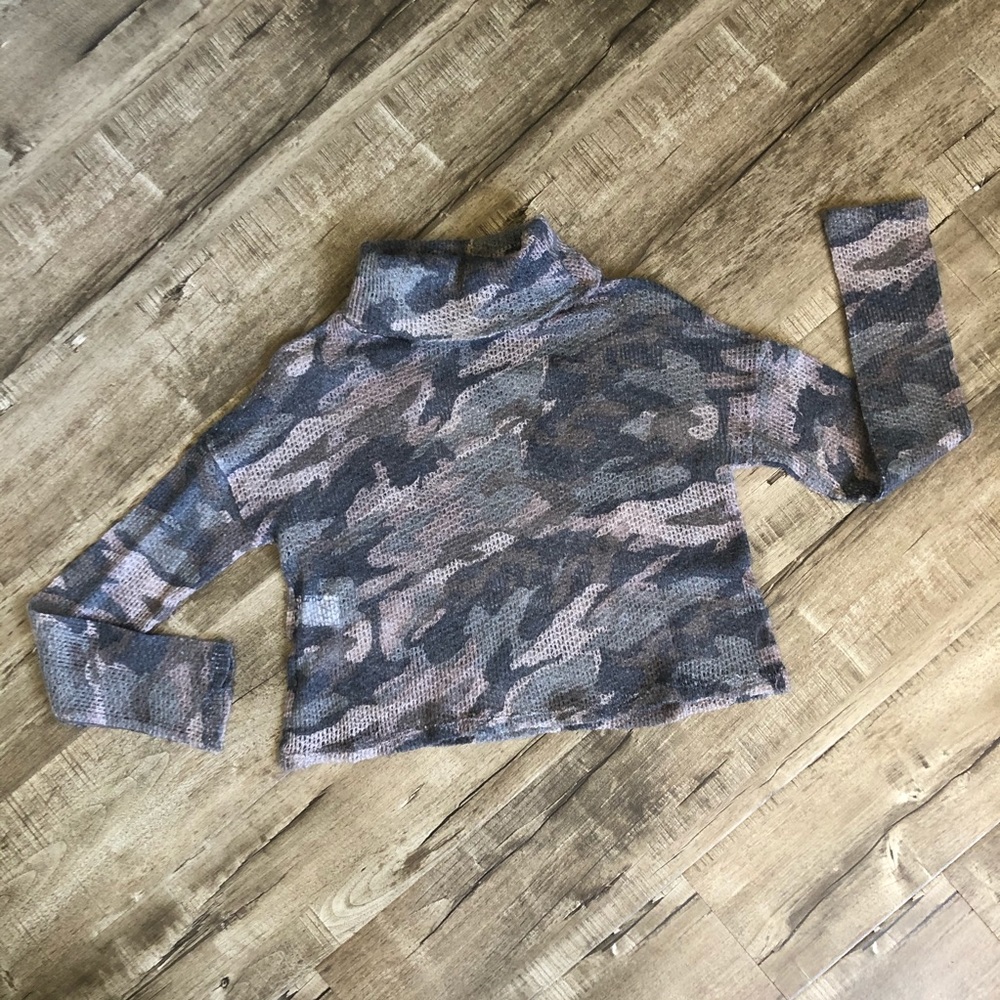 Don’t Ask Why Camoflauge Cowlneck Sweater